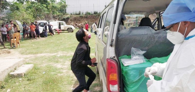 Random sampling being conducted at Kezo town, Kohima on June 3. (DIPR Photo)